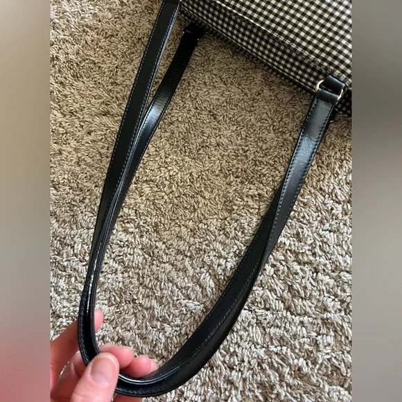 Talbots Black and White Checkered shoulder Bag VTG Gingham Shoulder Bag - Picture 8 of 9